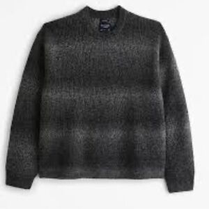 Abercrombie & Fitch Oversized Mark Gray Crew Sweater